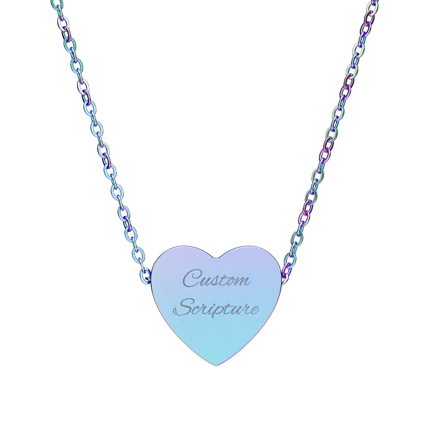 Personalized Heart Necklace (Engraving) | Custom Scripture Necklace