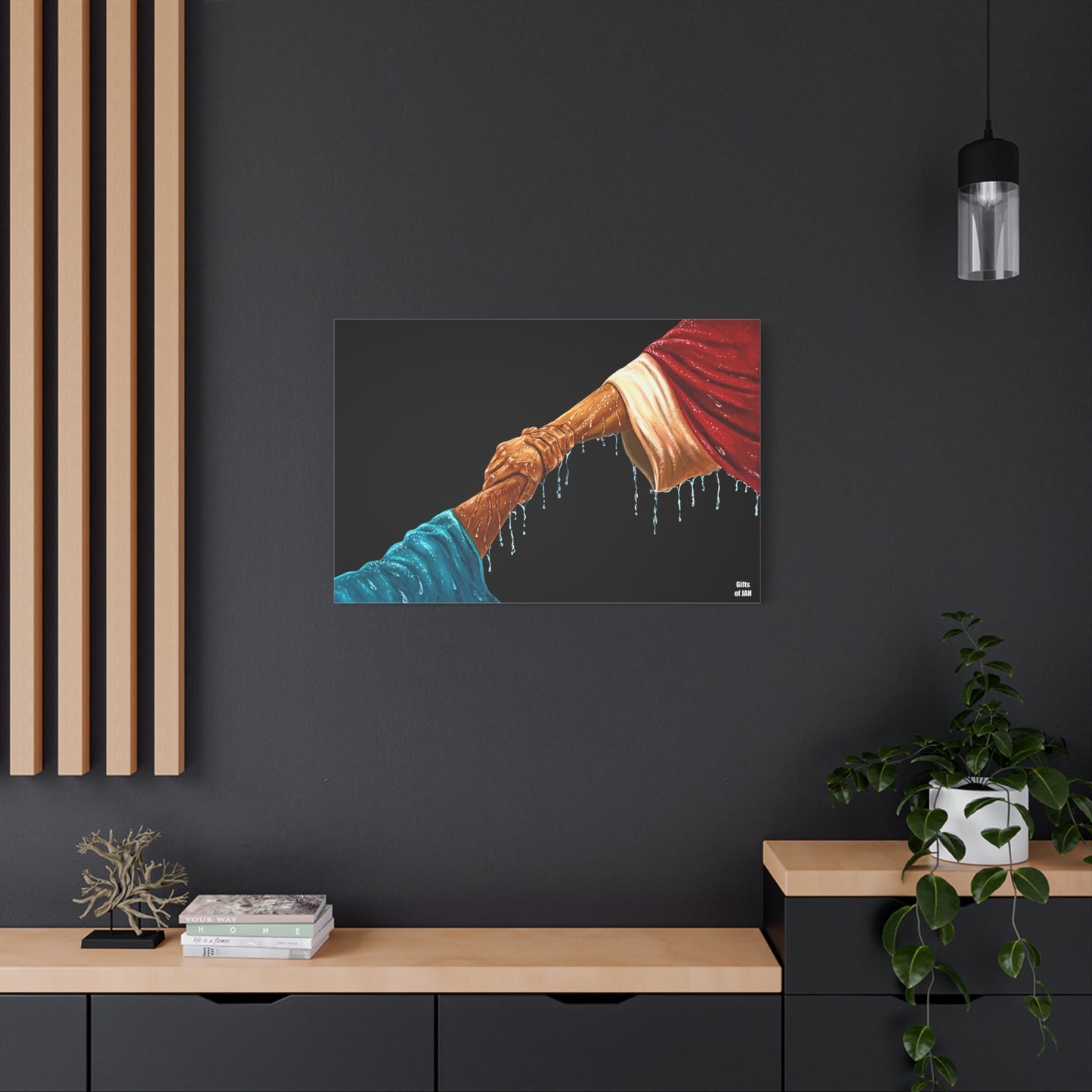 Keep Your Eyes on Him | Religious Helping Hands Matte Canvas Wall Art, Faith-Inspired Art