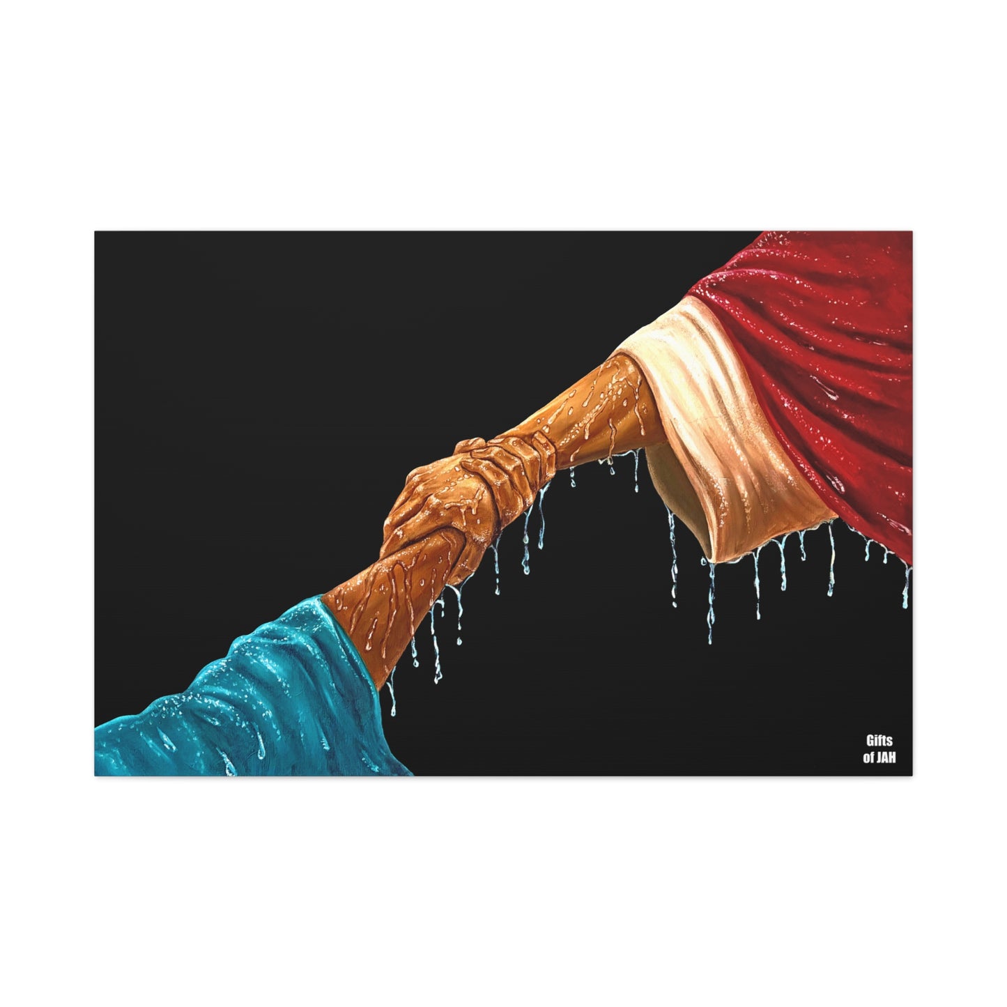 Keep Your Eyes on Him | Religious Helping Hands Matte Canvas Wall Art, Faith-Inspired Art