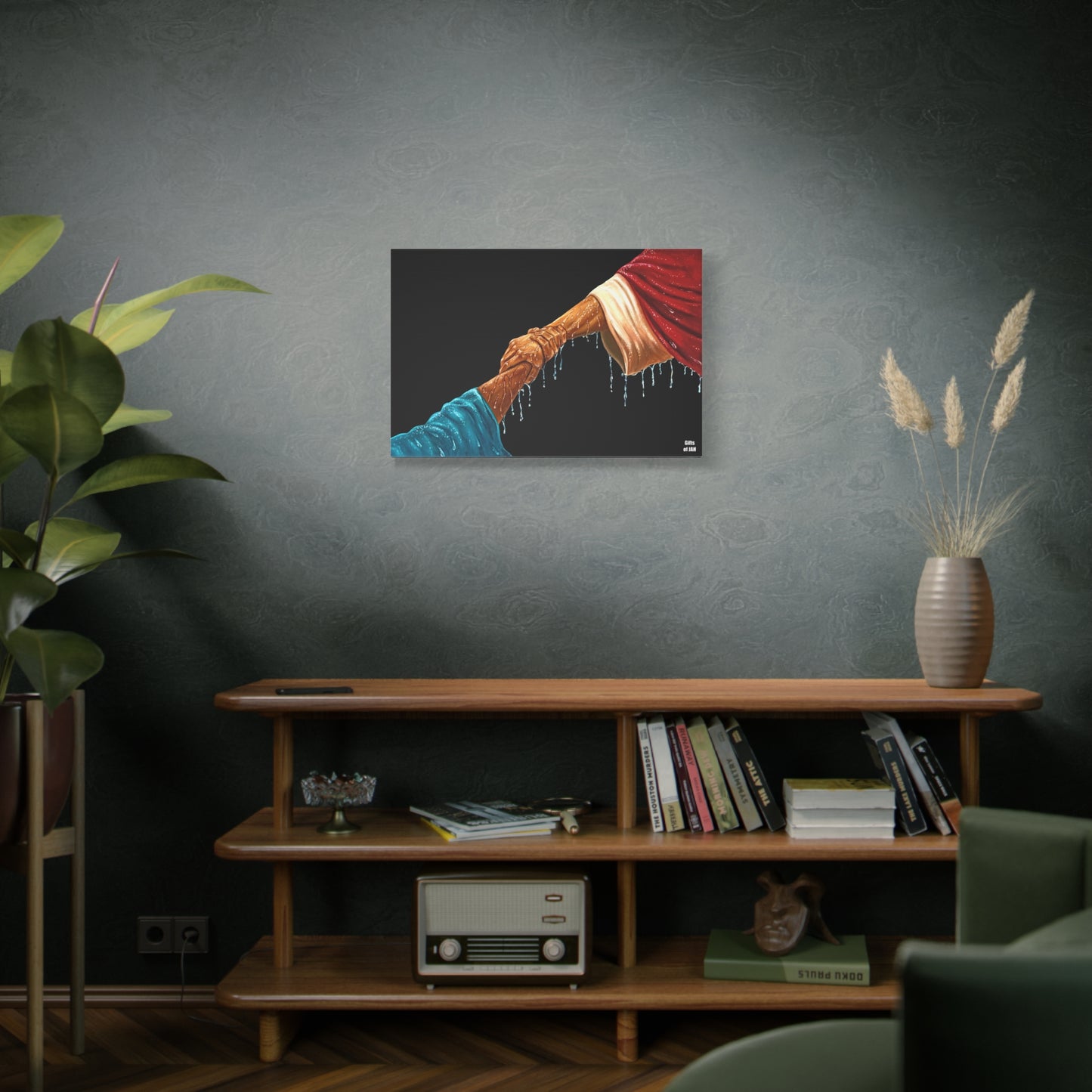 Keep Your Eyes on Him | Religious Helping Hands Matte Canvas Wall Art, Faith-Inspired Art