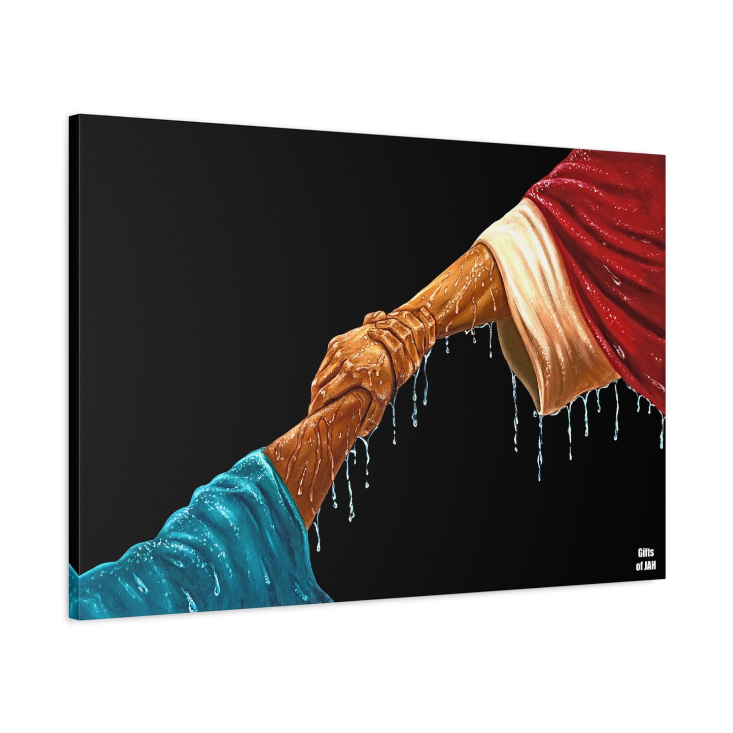 Keep Your Eyes on Him | Religious Helping Hands Matte Canvas Wall Art, Faith-Inspired Art