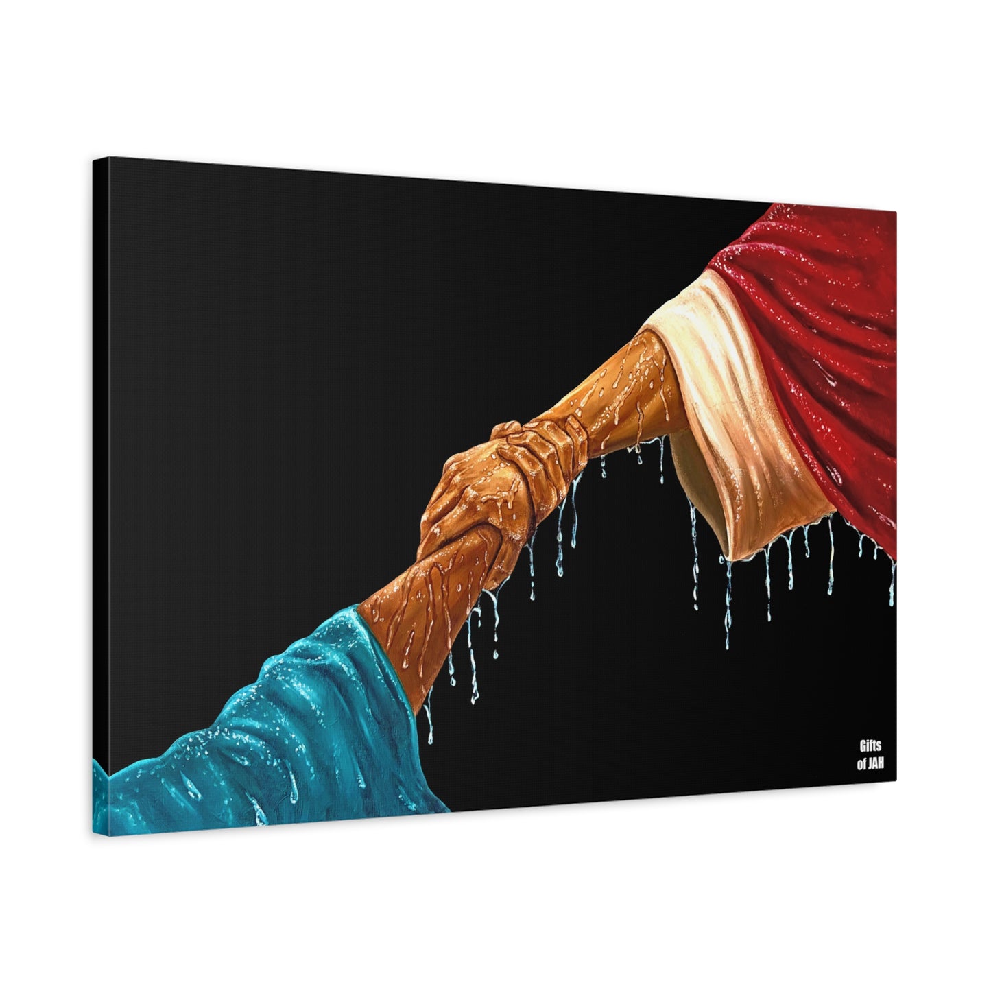 Keep Your Eyes on Him | Religious Helping Hands Matte Canvas Wall Art, Faith-Inspired Art