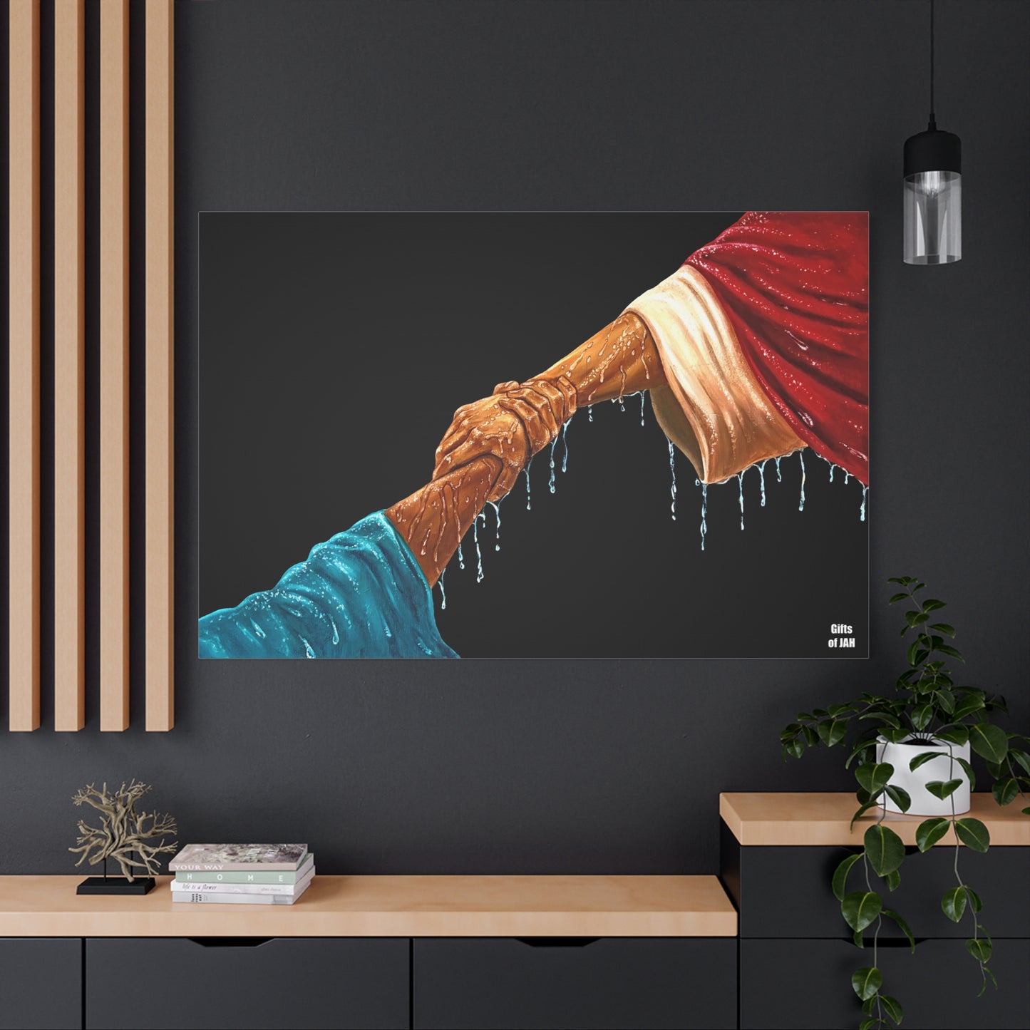 Keep Your Eyes on Him | Religious Helping Hands Matte Canvas Wall Art, Faith-Inspired Art