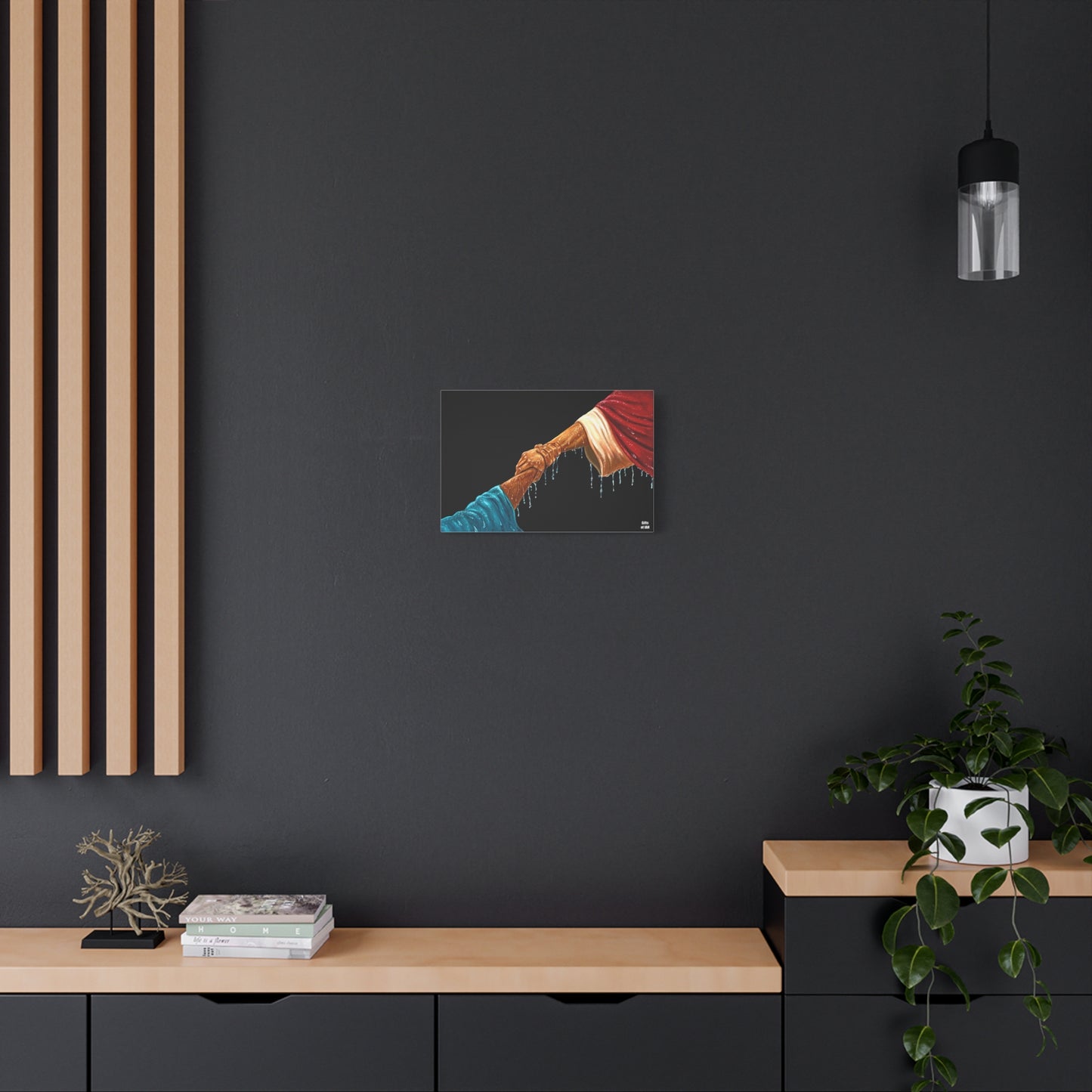 Keep Your Eyes on Him | Religious Helping Hands Matte Canvas Wall Art, Faith-Inspired Art