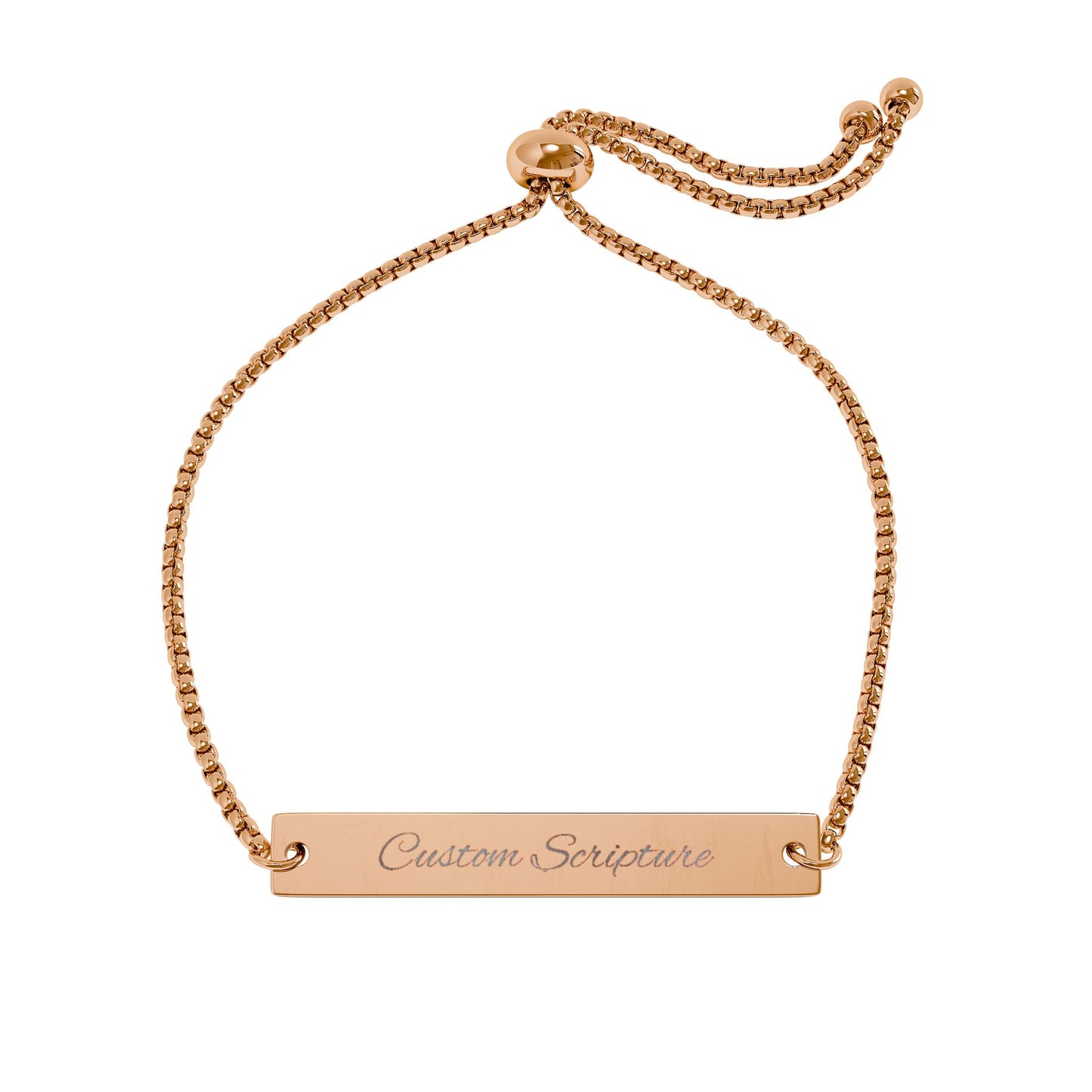 Personalized Bracelet| Custom Scripture Adjustable Flat Bar Bracelet (Engraving)