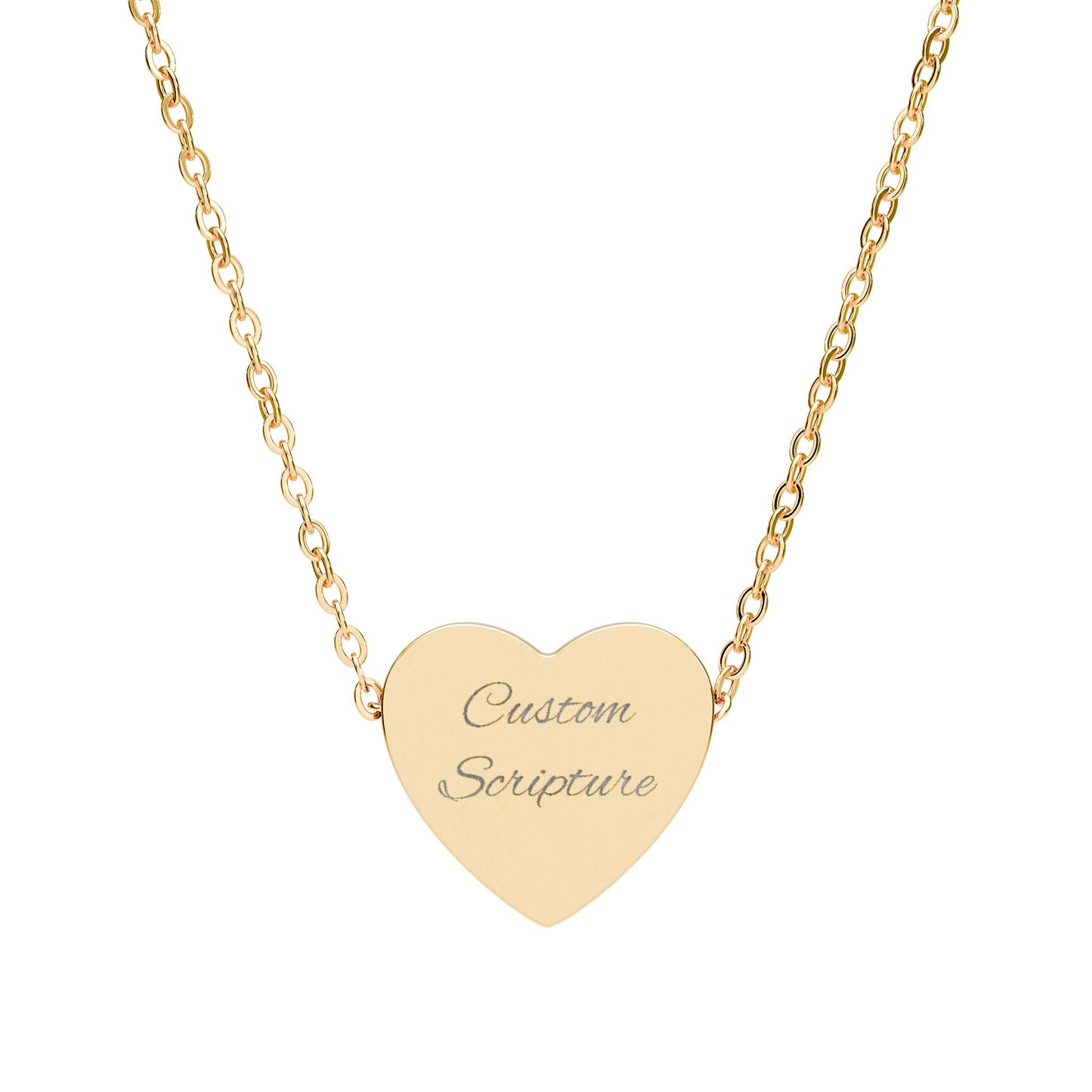 Personalized Heart Necklace (Engraving) | Custom Scripture Necklace