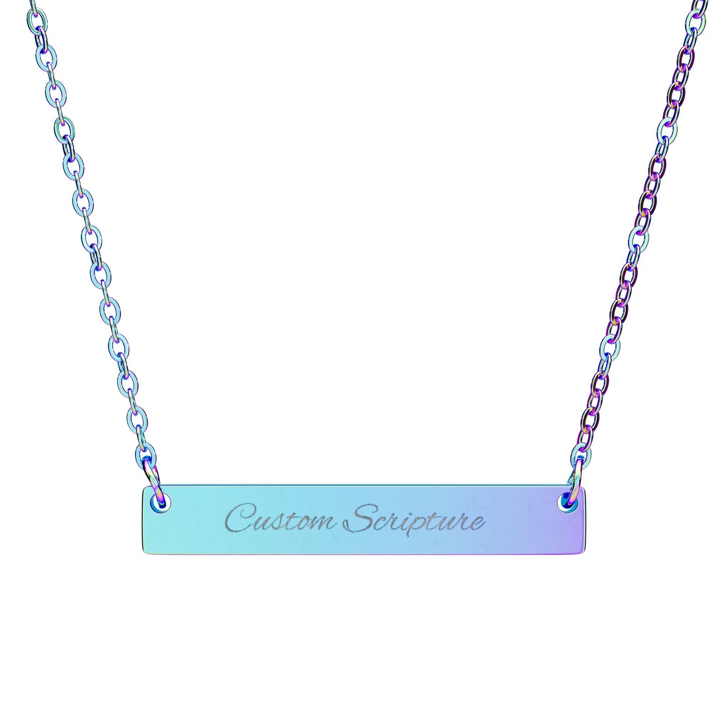 Personalized Scripture| Custom Horizontal Bar Necklace (Engraving)