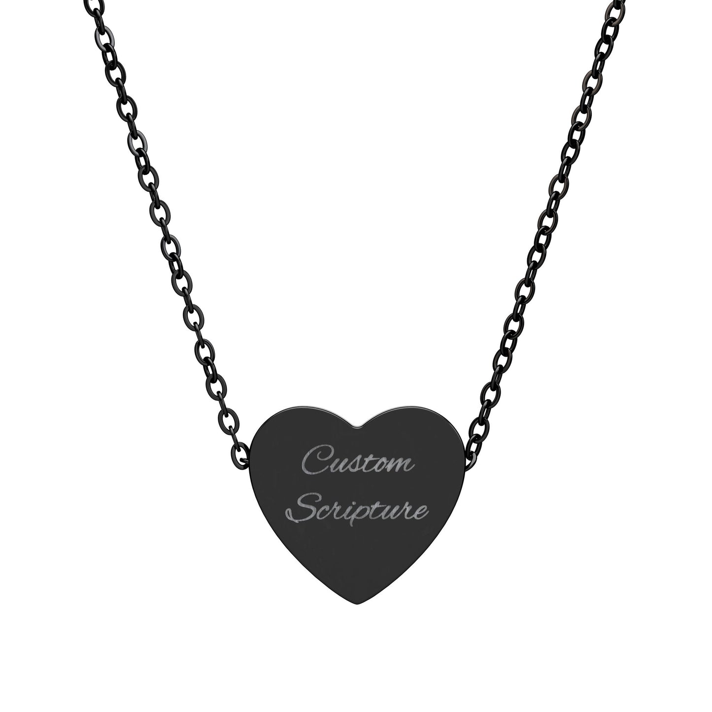 Personalized Heart Necklace (Engraving) | Custom Scripture Necklace