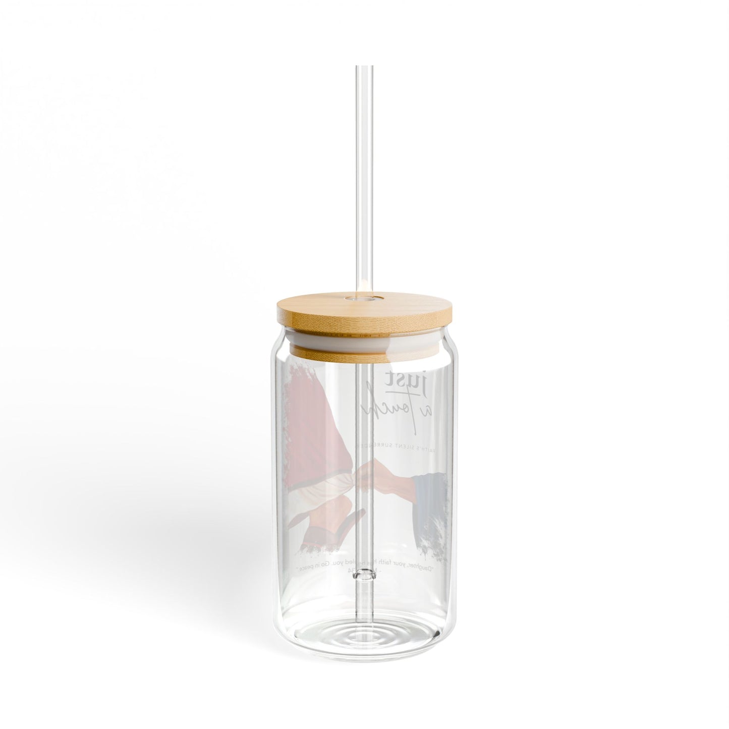 Faith's Silent Surrender Glass Cup With Lid, 16oz