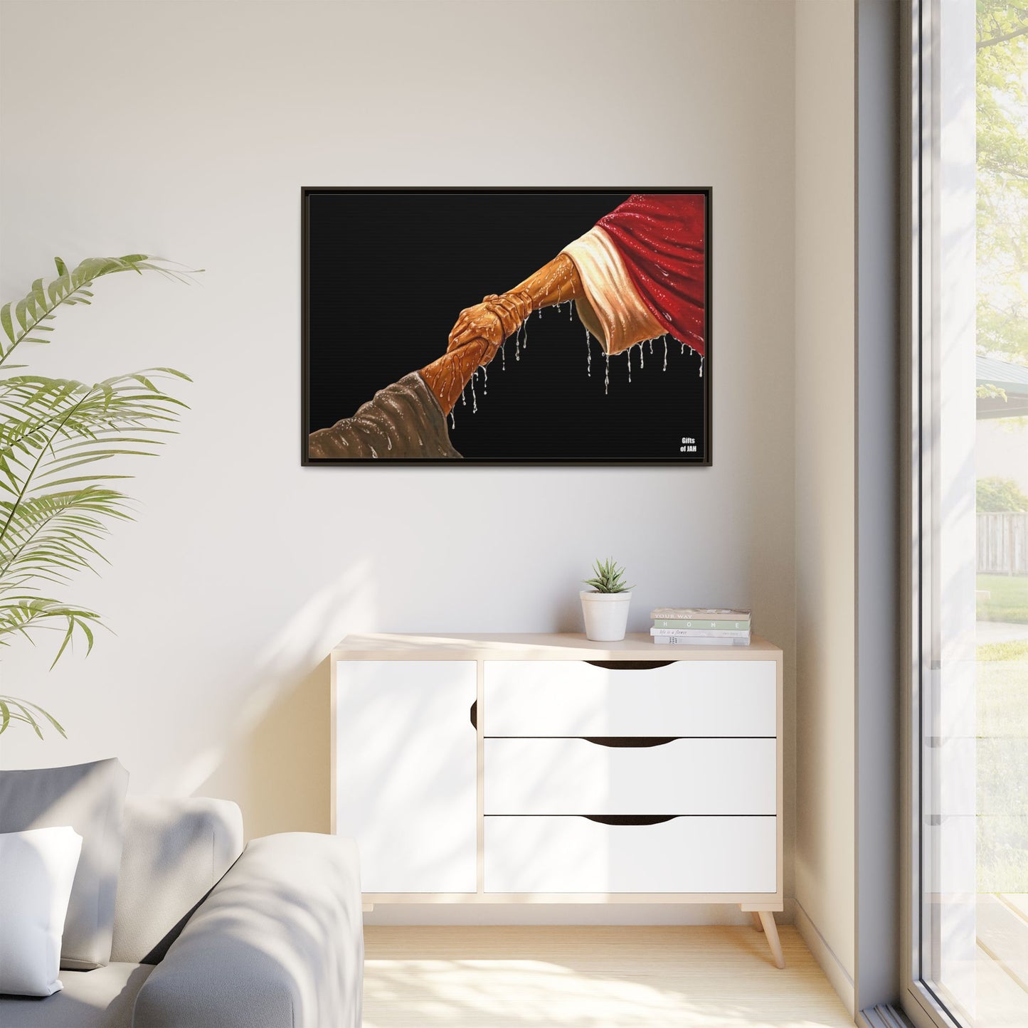 Keep Your Eyes on Him (Brown) Matte Canvas Framed Art
