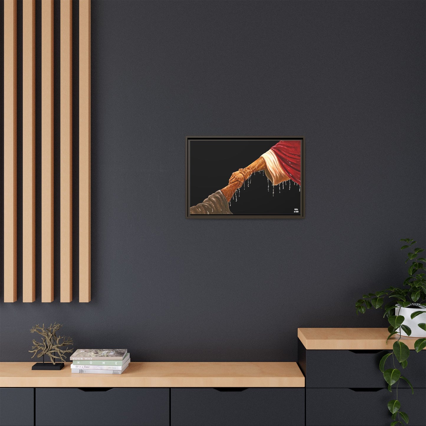 Keep Your Eyes on Him (Brown) Matte Canvas Framed Art