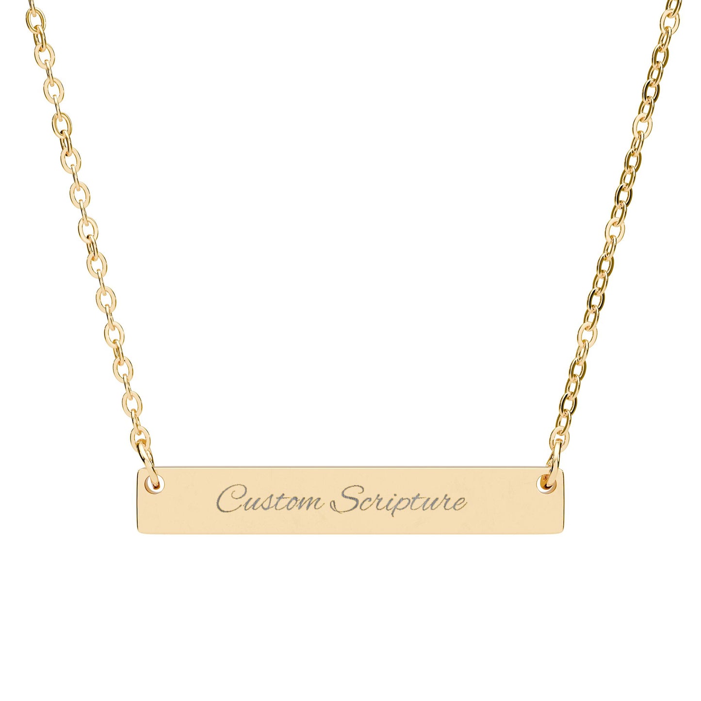 Personalized Scripture| Custom Horizontal Bar Necklace (Engraving)