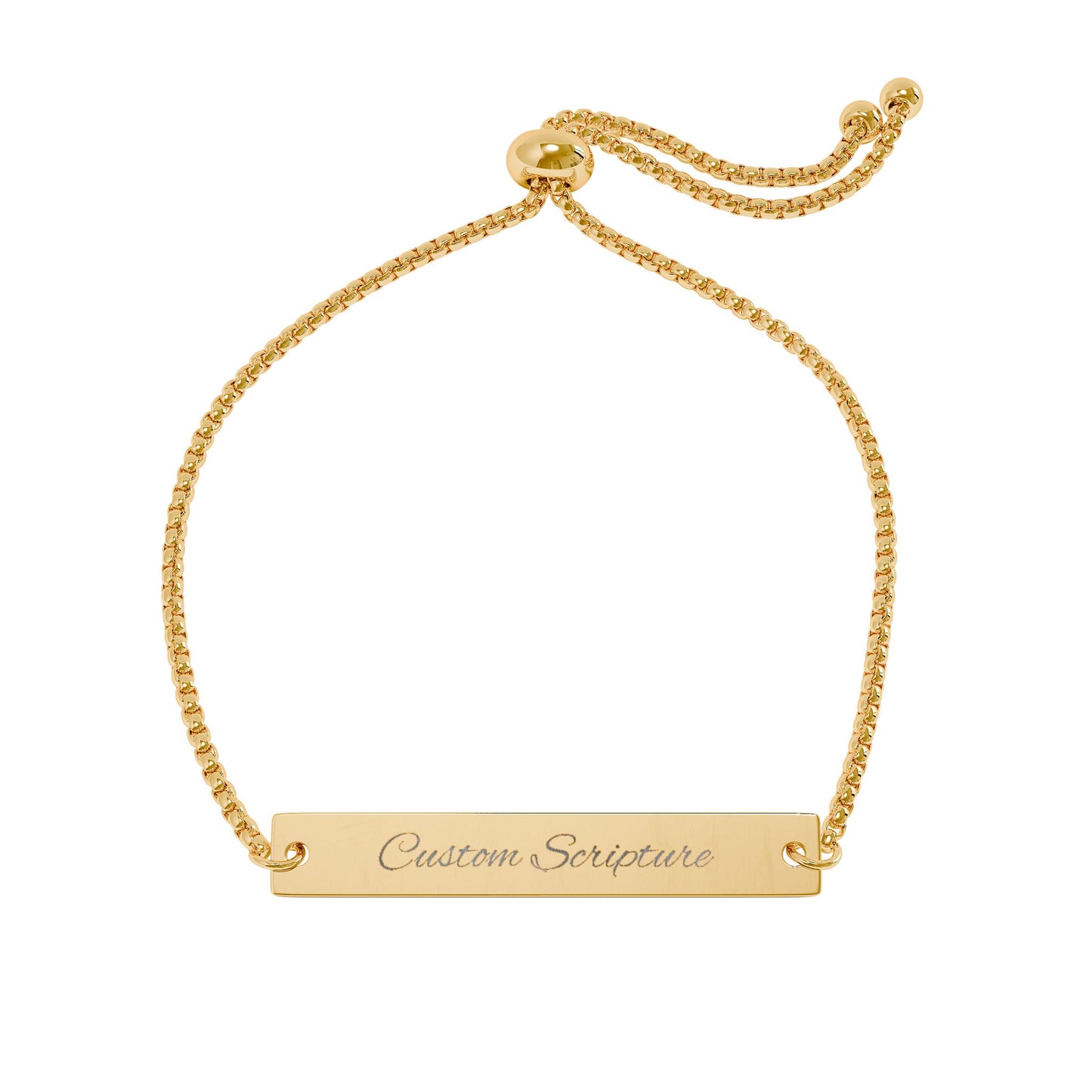Personalized Bracelet| Custom Scripture Adjustable Flat Bar Bracelet (Engraving)