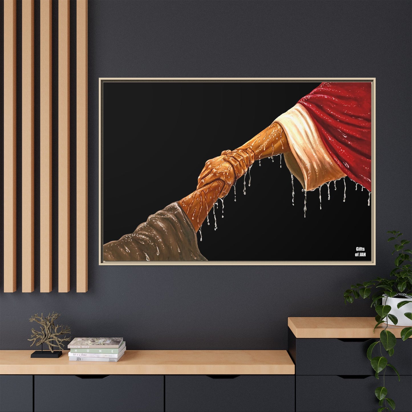 Keep Your Eyes on Him (Brown) Matte Canvas Framed Art