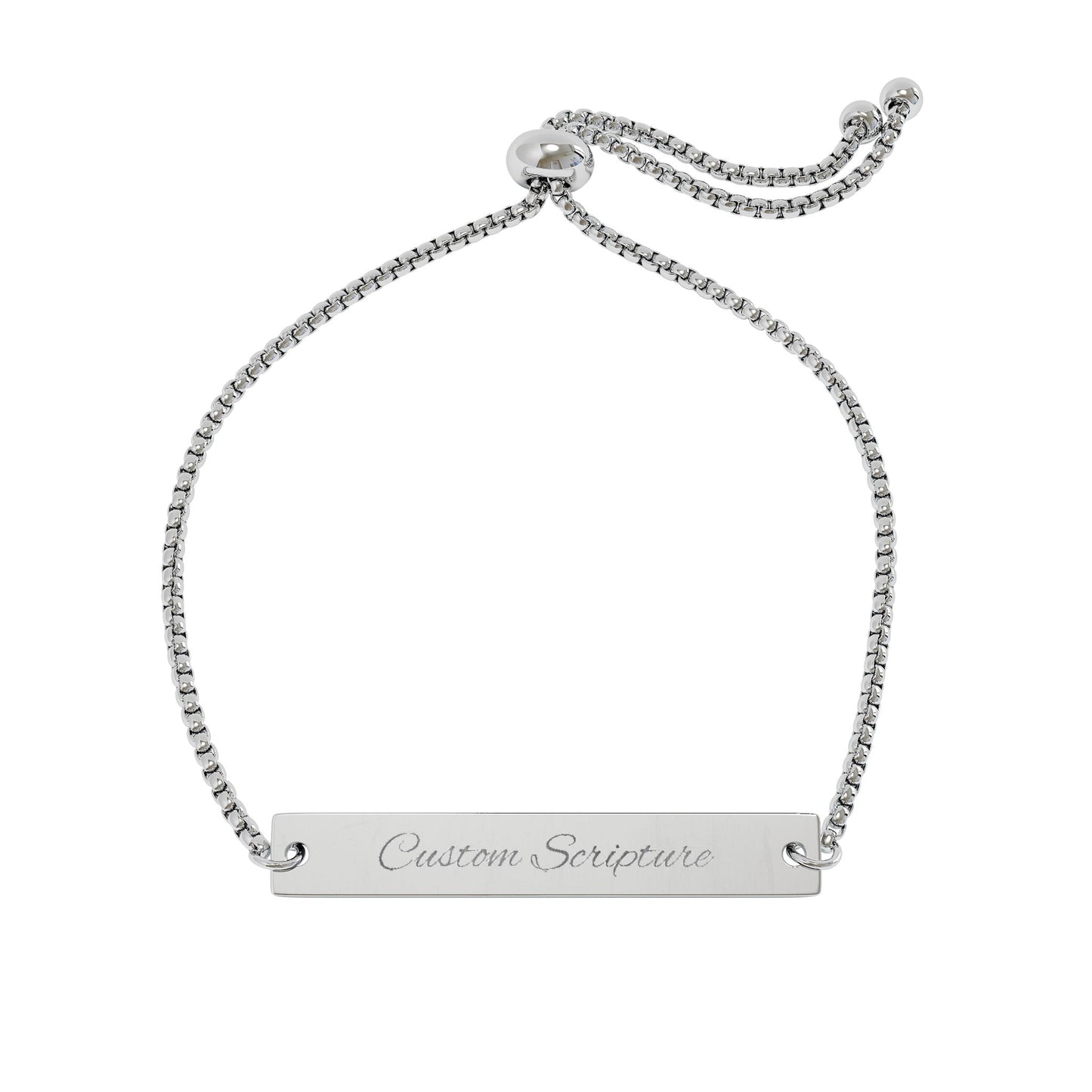Personalized Bracelet| Custom Scripture Adjustable Flat Bar Bracelet (Engraving)