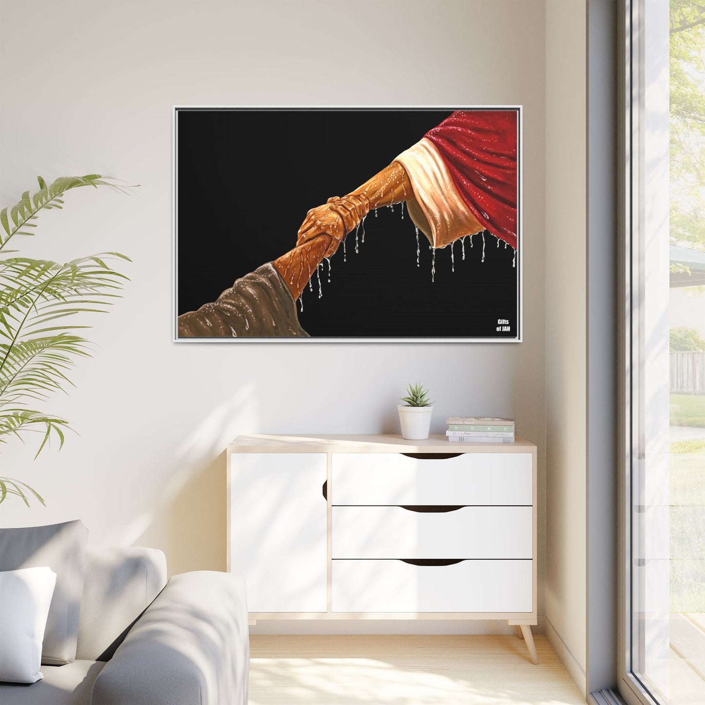 Keep Your Eyes on Him (Brown) Matte Canvas Framed Art