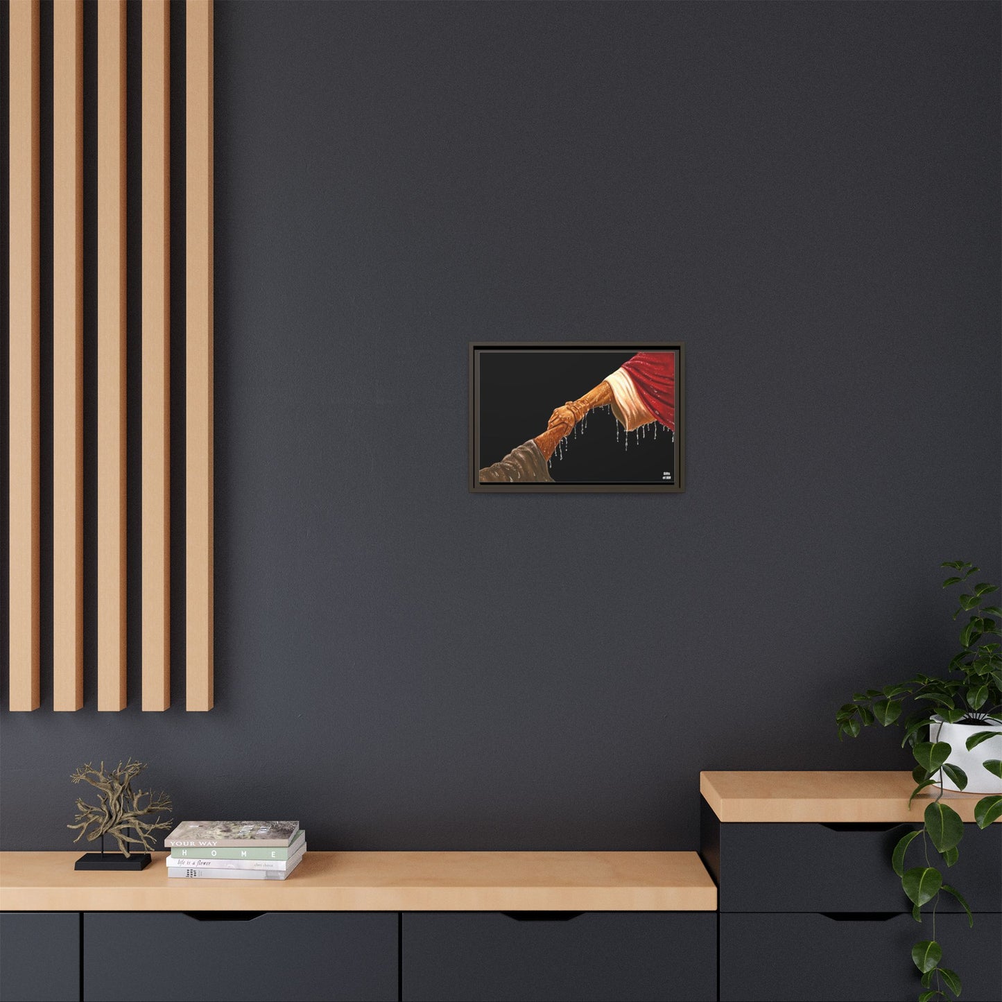 Keep Your Eyes on Him (Brown) Matte Canvas Framed Art
