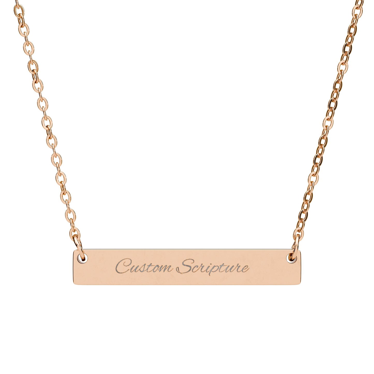 Personalized Scripture| Custom Horizontal Bar Necklace (Engraving)