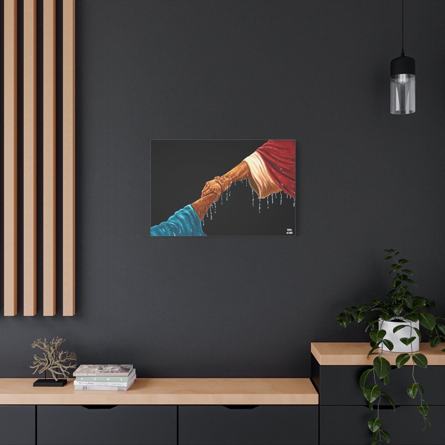 Keep Your Eyes on Him | Religious Helping Hands Matte Canvas Wall Art, Faith-Inspired Art