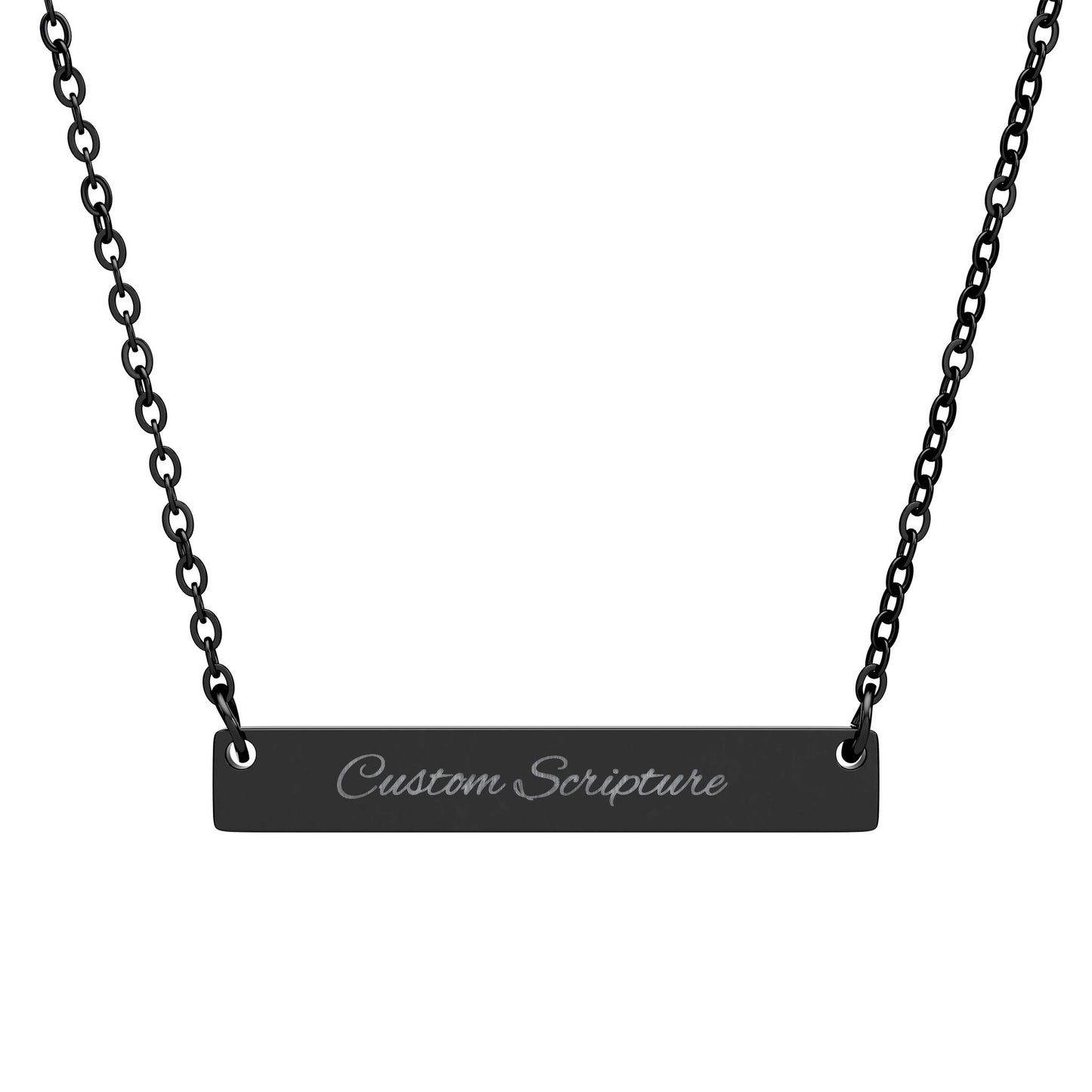 Personalized Scripture| Custom Horizontal Bar Necklace (Engraving)