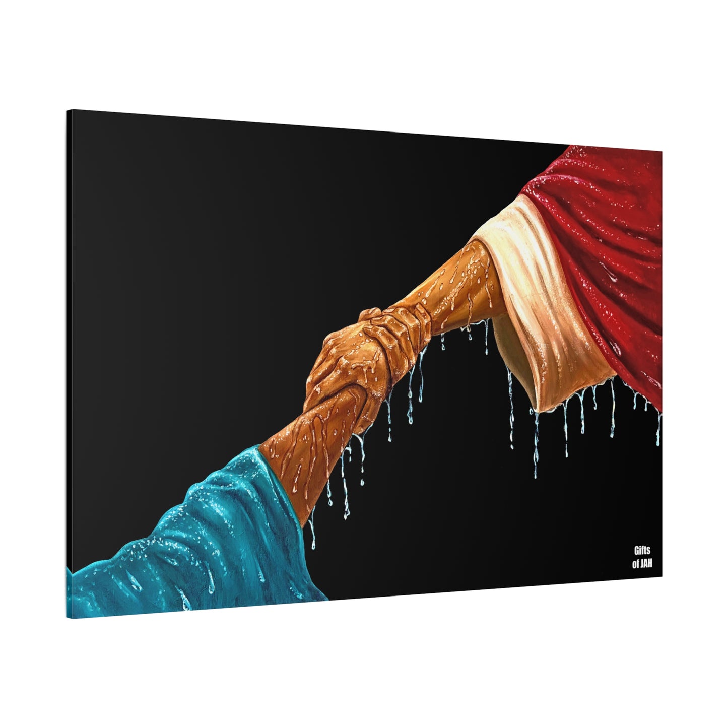 Keep Your Eyes on Him | Religious Helping Hands Matte Canvas Wall Art, Faith-Inspired Art