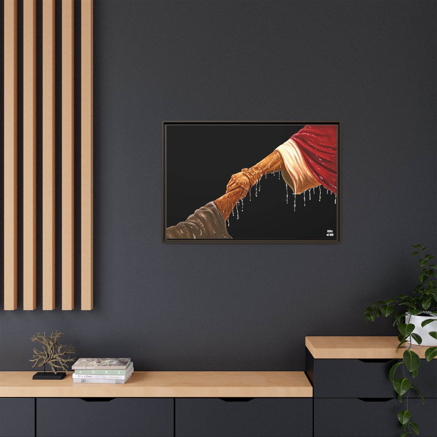 Keep Your Eyes on Him (Brown) Matte Canvas Framed Art