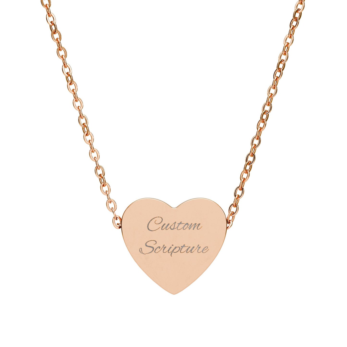Personalized Heart Necklace (Engraving) | Custom Scripture Necklace