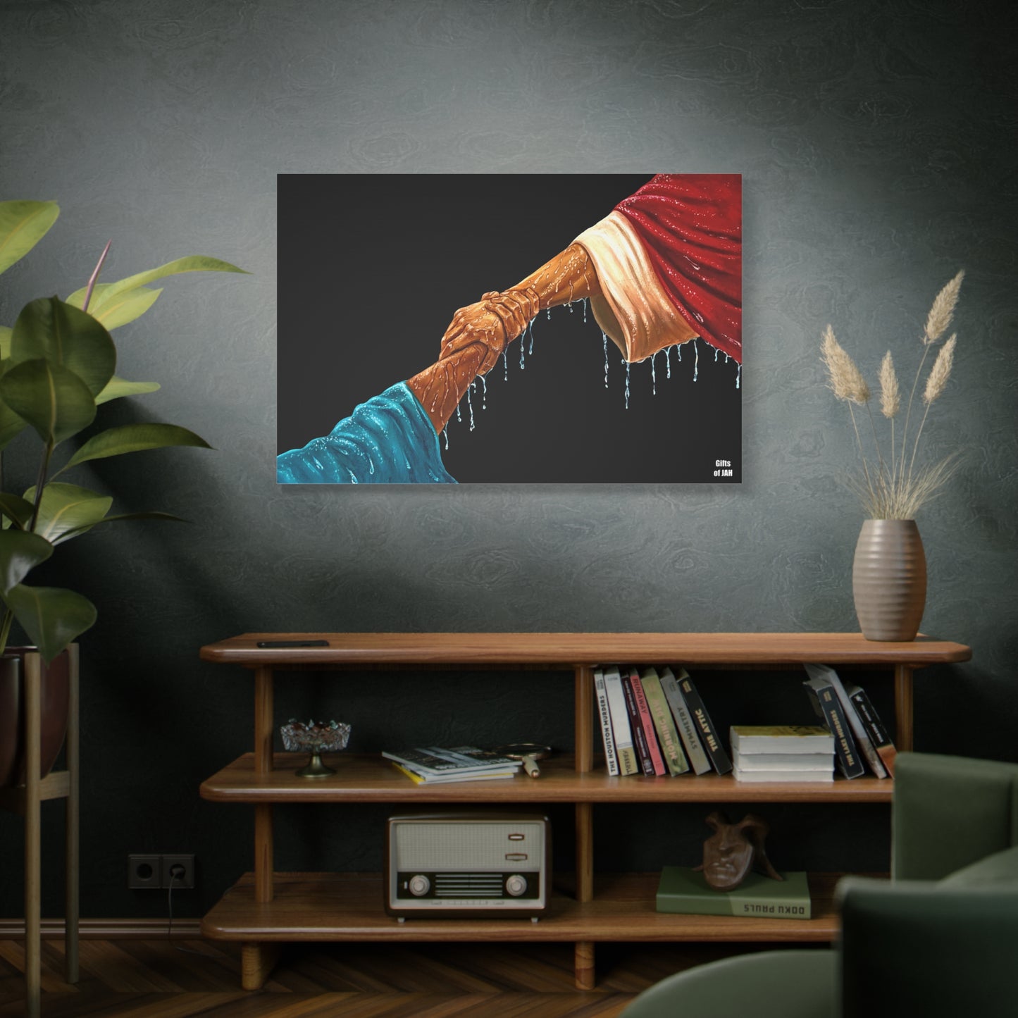 Keep Your Eyes on Him | Religious Helping Hands Matte Canvas Wall Art, Faith-Inspired Art