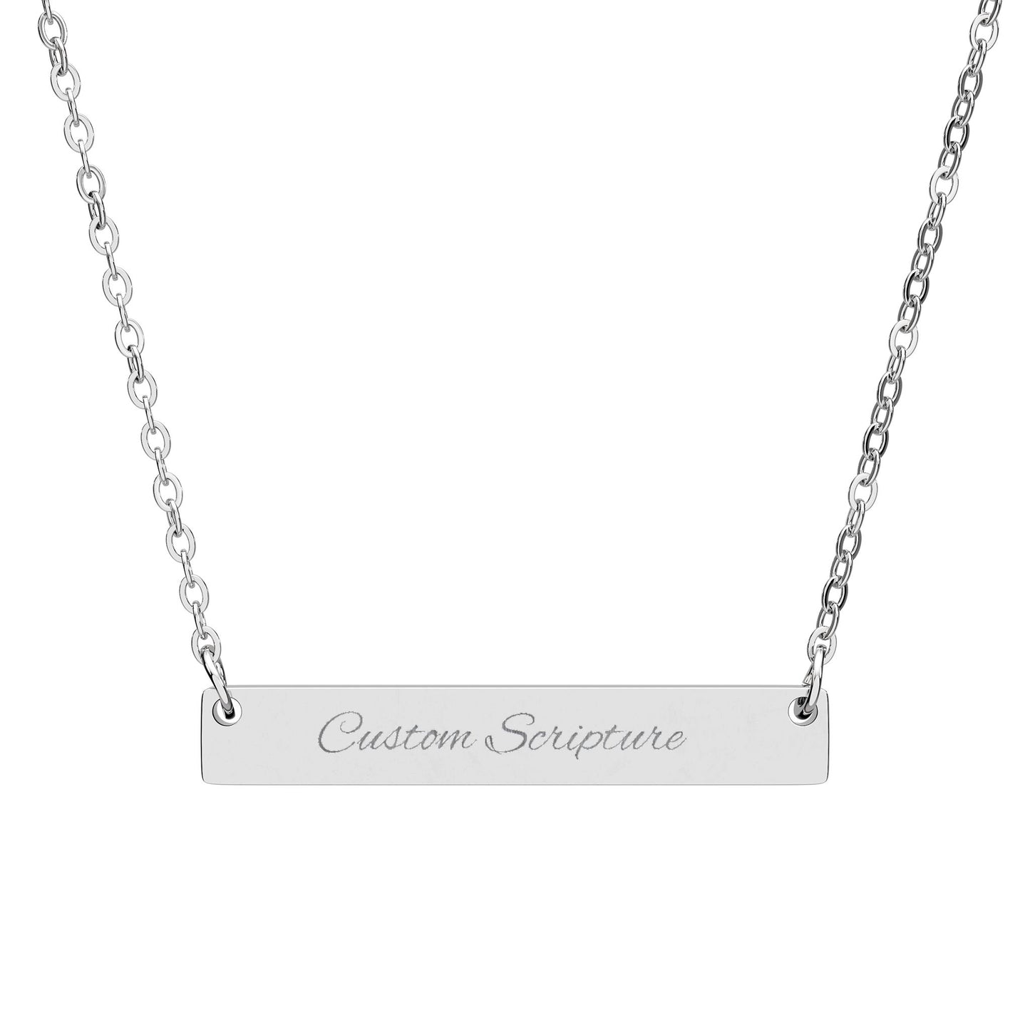 Personalized Scripture| Custom Horizontal Bar Necklace (Engraving)