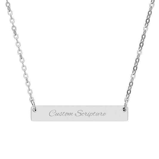 Personalized Scripture| Custom Horizontal Bar Necklace (Engraving)