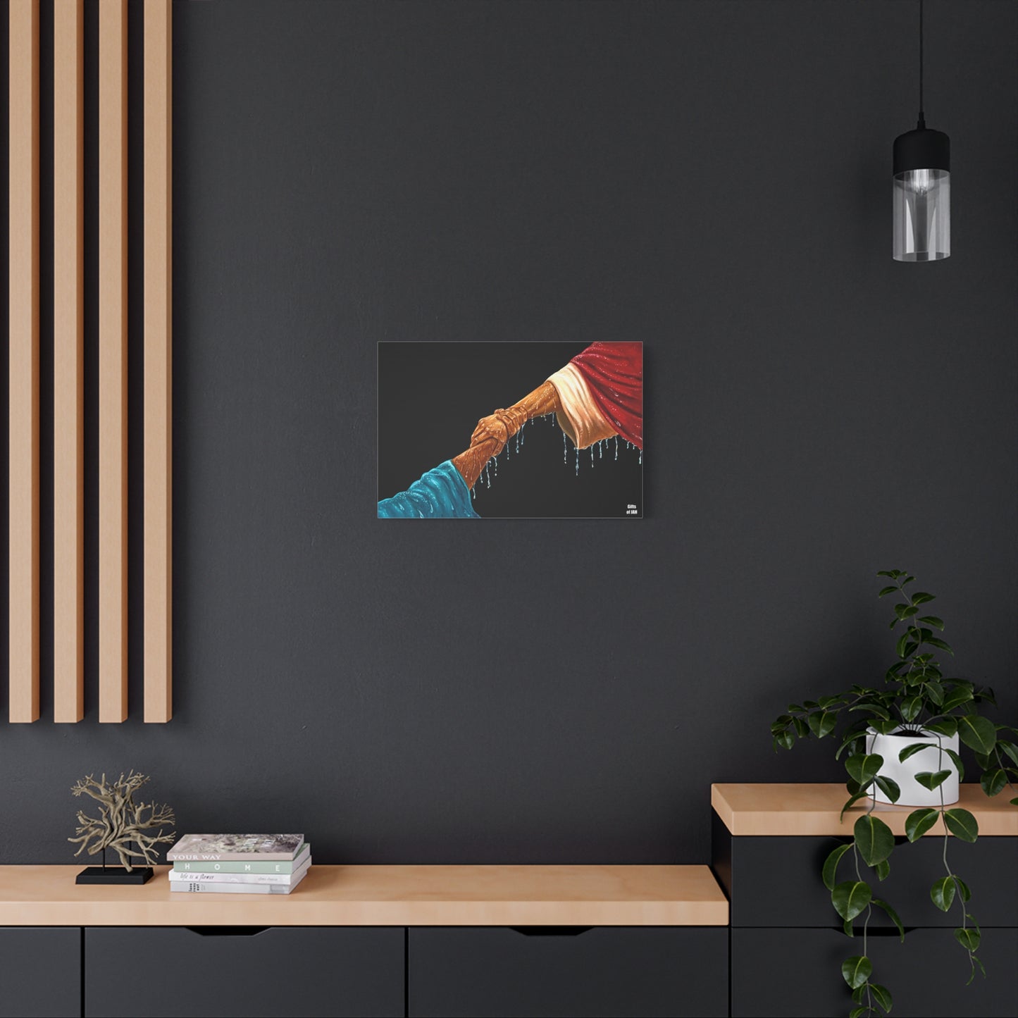 Keep Your Eyes on Him | Religious Helping Hands Matte Canvas Wall Art, Faith-Inspired Art
