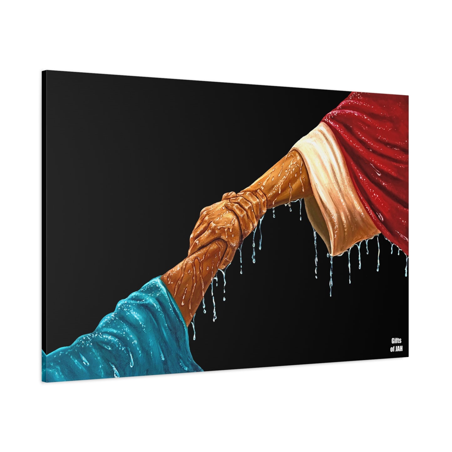 Keep Your Eyes on Him | Religious Helping Hands Matte Canvas Wall Art, Faith-Inspired Art