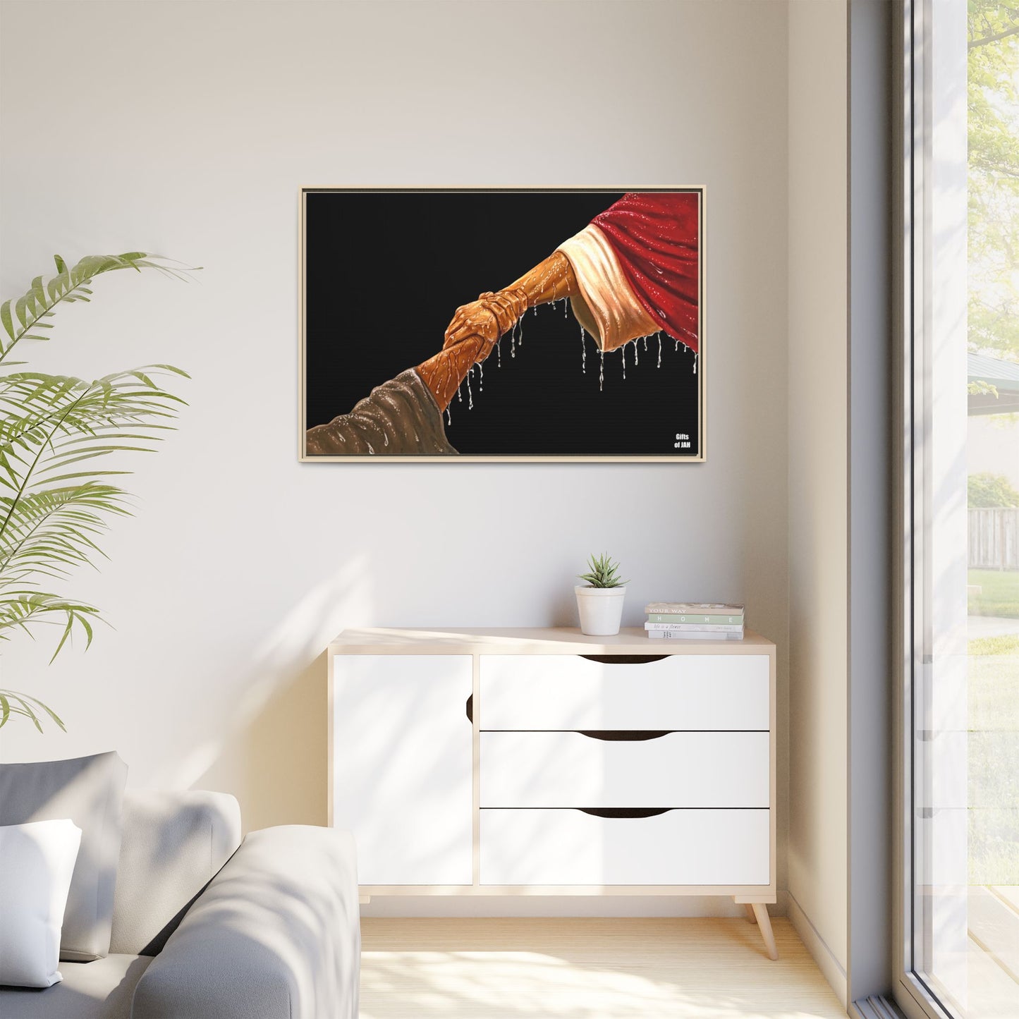 Keep Your Eyes on Him (Brown) Matte Canvas Framed Art