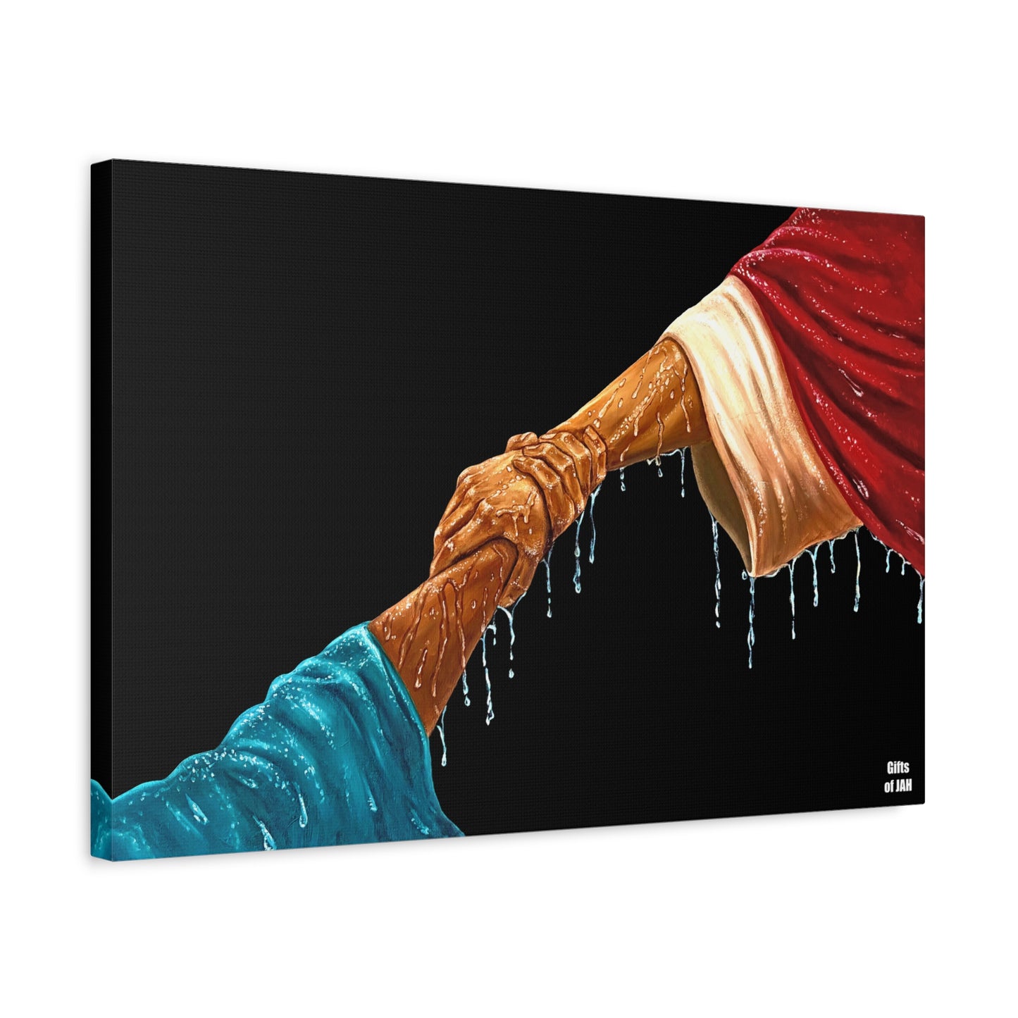 Keep Your Eyes on Him | Religious Helping Hands Matte Canvas Wall Art, Faith-Inspired Art