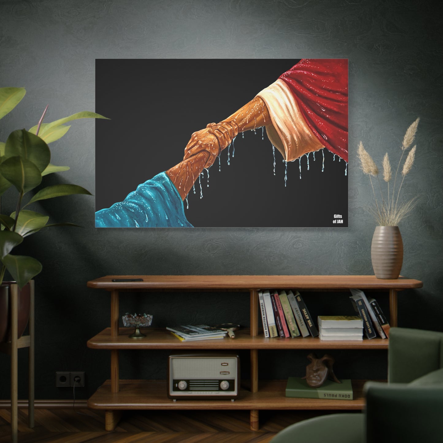 Keep Your Eyes on Him | Religious Helping Hands Matte Canvas Wall Art, Faith-Inspired Art