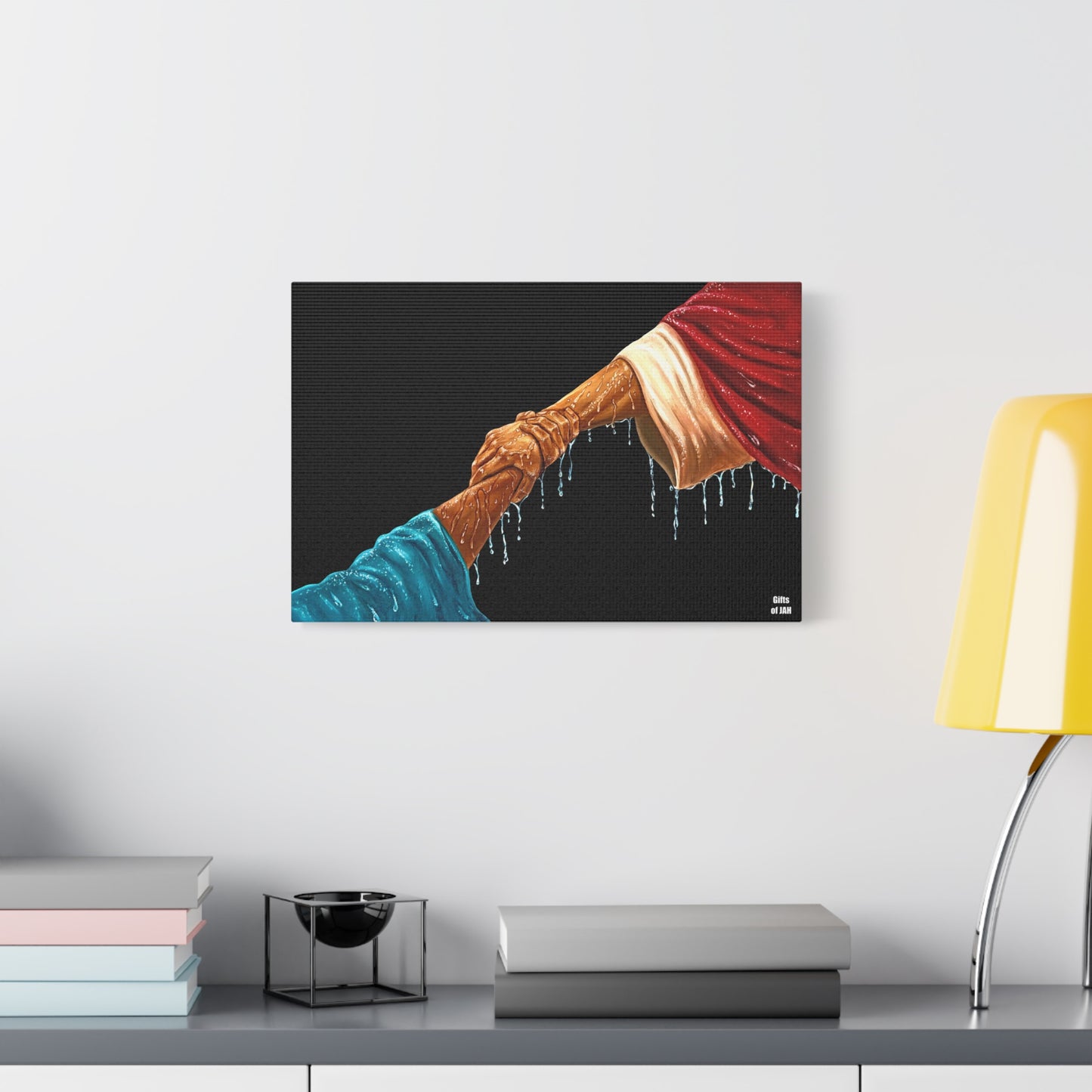 Keep Your Eyes on Him | Religious Helping Hands Matte Canvas Wall Art, Faith-Inspired Art